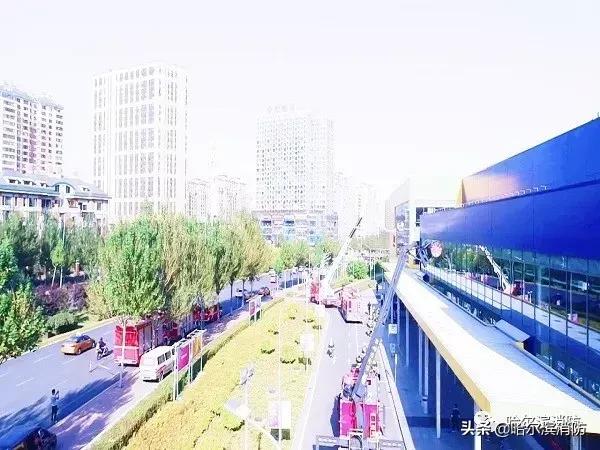 哈尔滨王府井消防演练,哈尔滨市消防支队强化训练