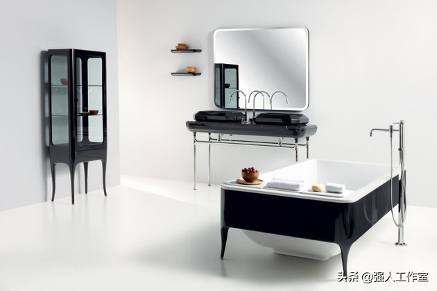 浴室干湿分离带嵌入式圆浴缸,钻石型淋浴浴缸