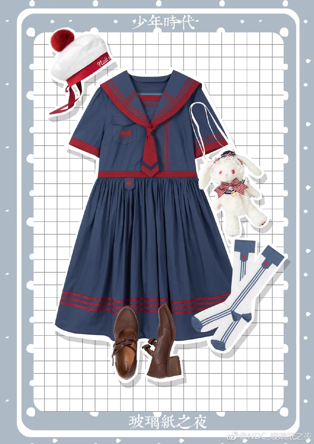 海军风lolita正版,lolita海军风穿搭