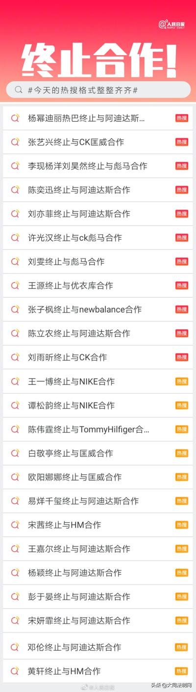 为新疆棉花事件解约的艺人,因新疆棉花解约的明星