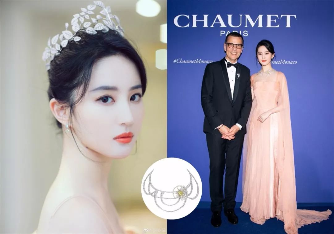 刘亦菲尚美头冠,刘亦菲黑色礼服戴皇冠迪奥