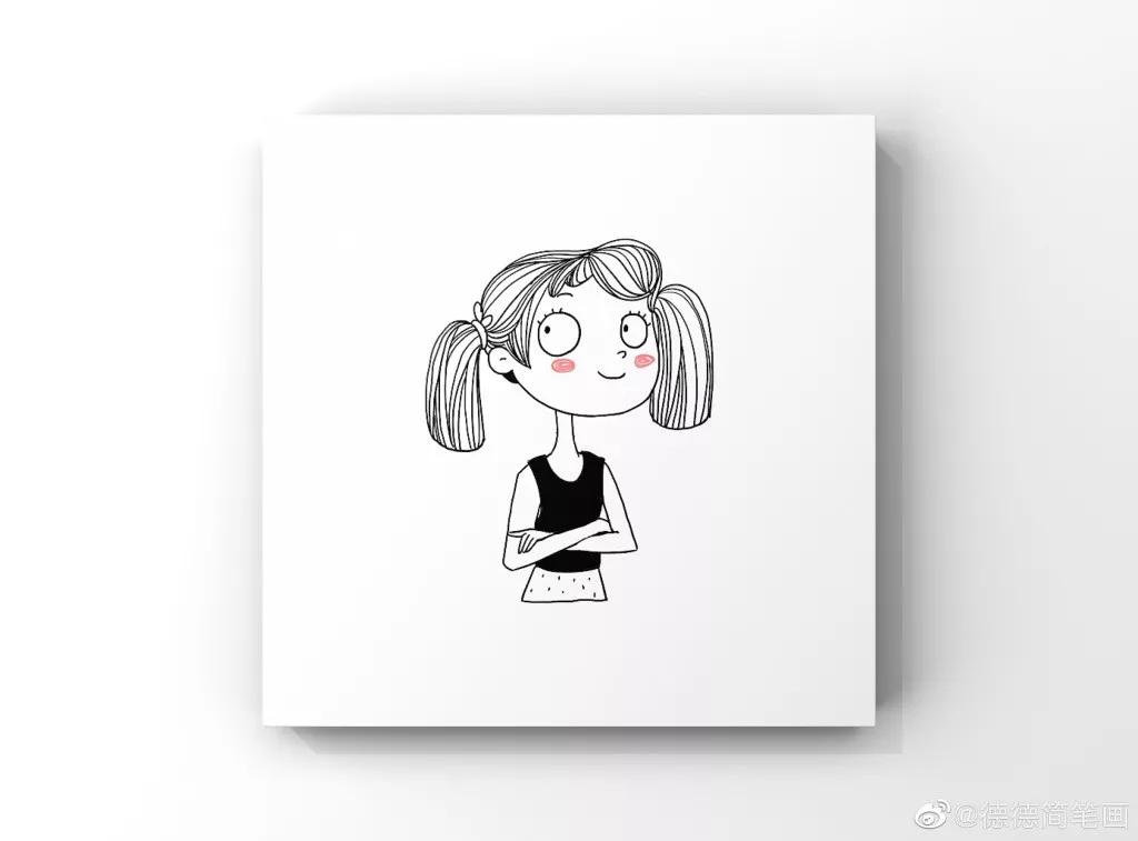 简单清新花卉的简笔画图片大全,唐老鸭简笔画可爱清新小女孩