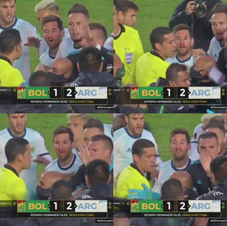 梅西火爆一幕，南美世界杯预选赛，大骂对方助教是秃子