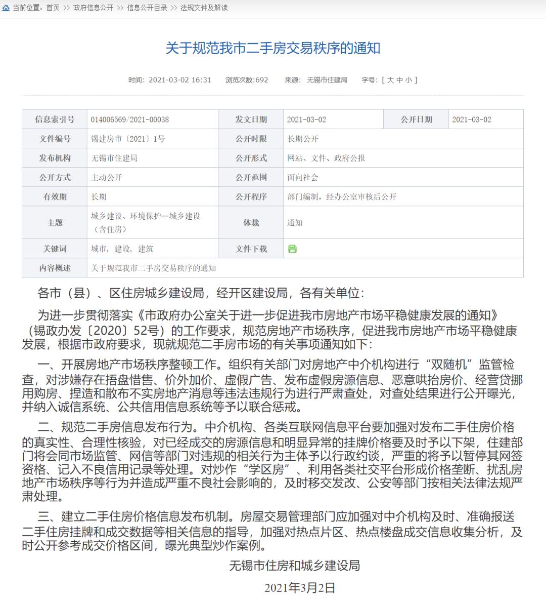 哄抬物价被监管,无锡房价政策调控