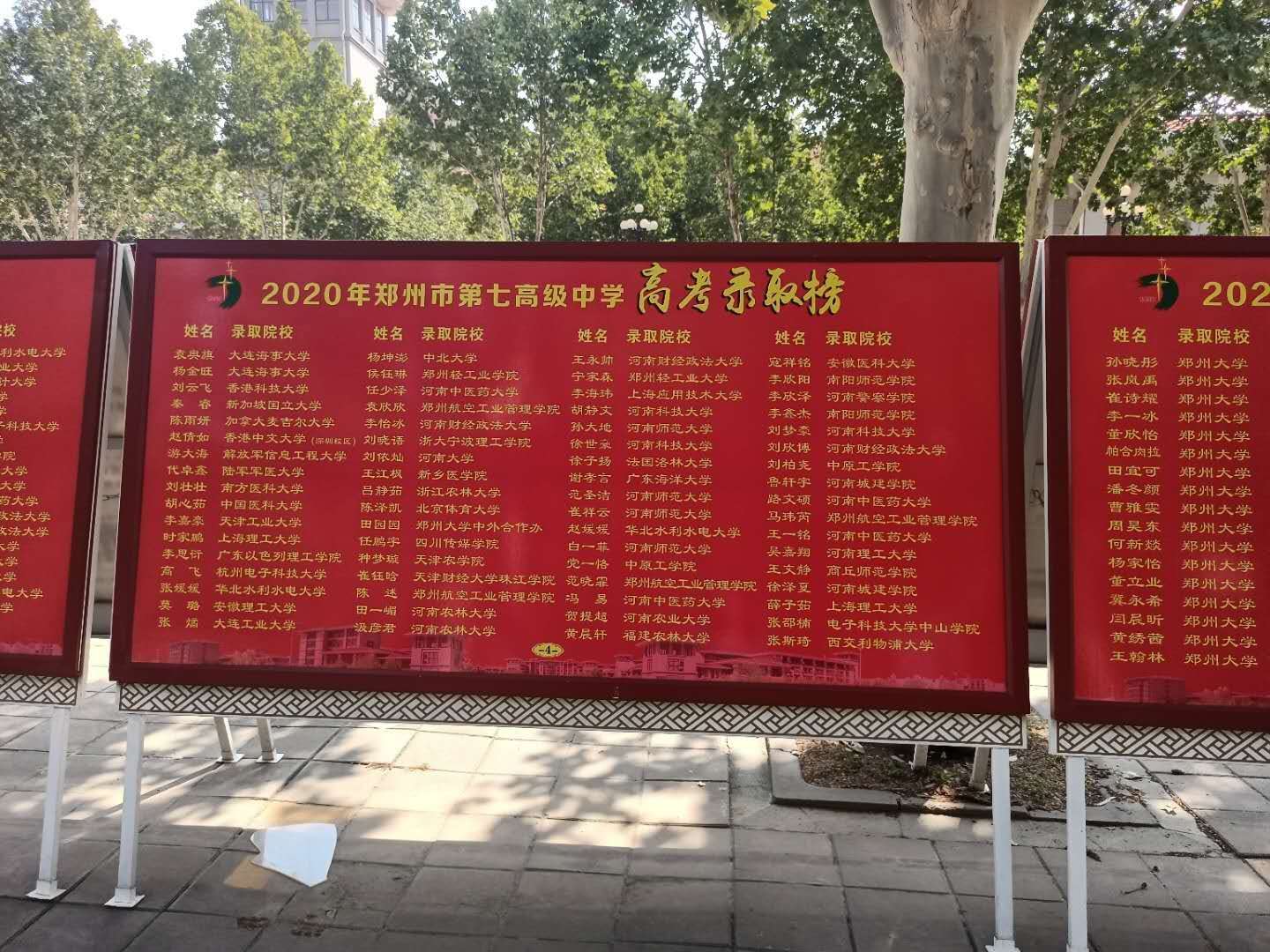 郑州七中2020届高考成绩分析及小三甲、文博四校成绩比较