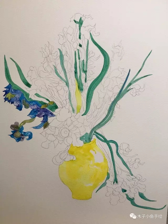 梵高的鸢尾花死前最后一幅画,梵高的水彩画作品