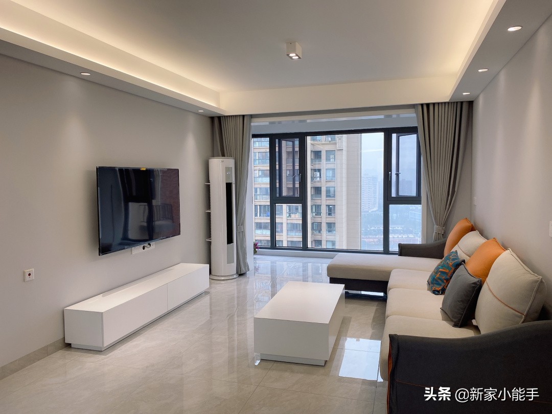 白骆驼色装修效果图,白骆驼色乳胶漆墙面客厅效果图