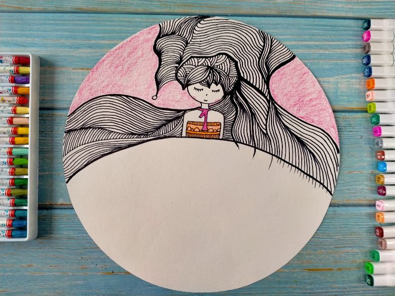 用卡纸画公主的小裙子,可打印的儿童涂色画公主