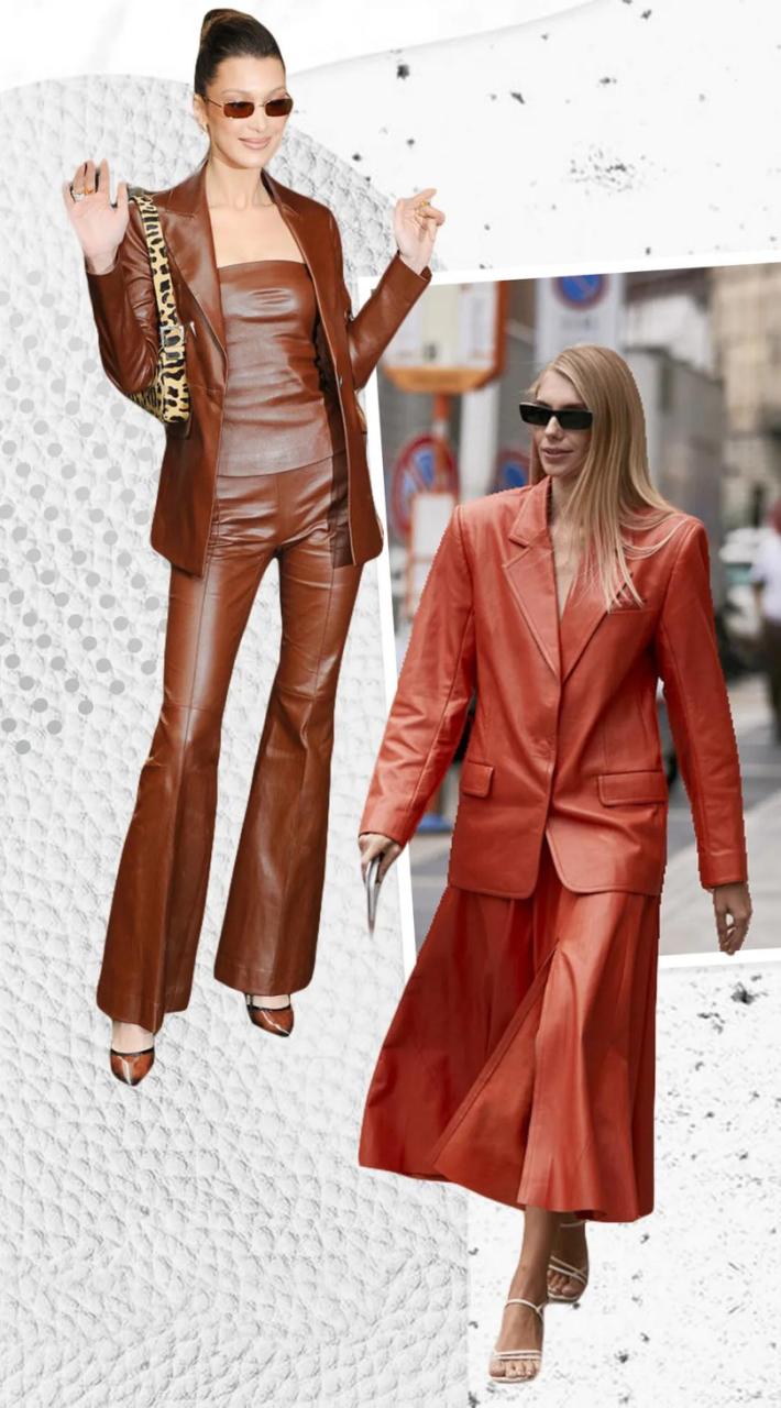 今秋皮衣这样穿又酷又美,早秋皮衣短款酷飒