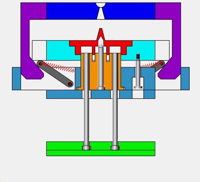 缩口模具结构原理动画,模具经典结构180例