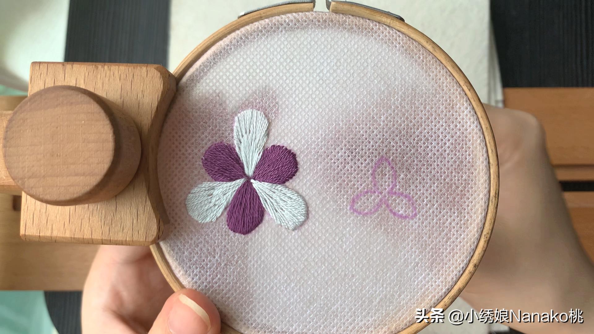 刺绣兰花发饰制作,手工刺绣发饰