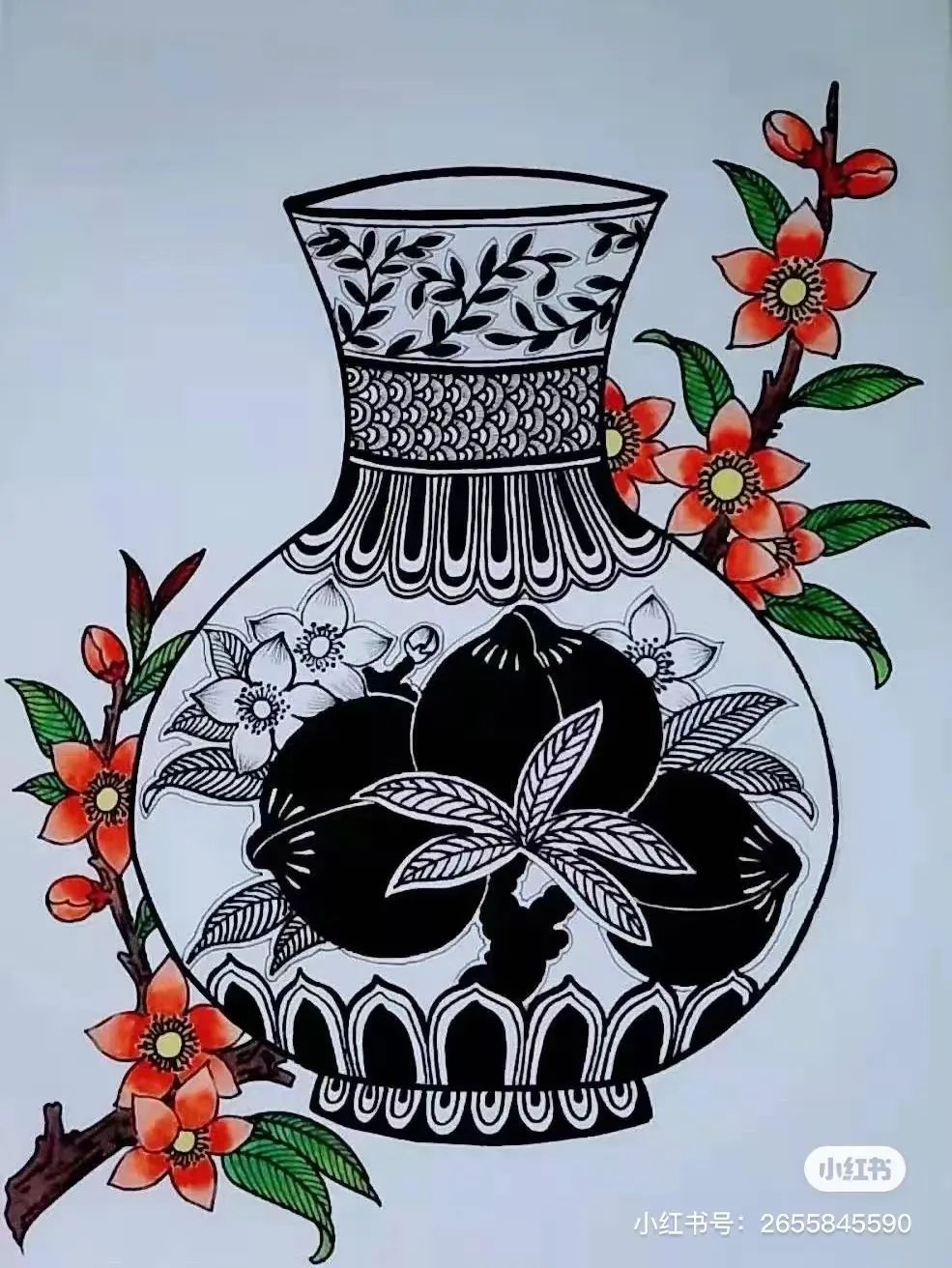 线描绘画大师绘画图片,国外线描花卉素材图片