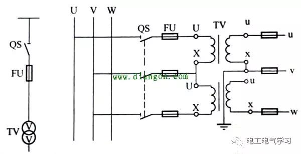 电压互感器的几种接线方法原理图,电压互感器绝缘电阻测试如何接线