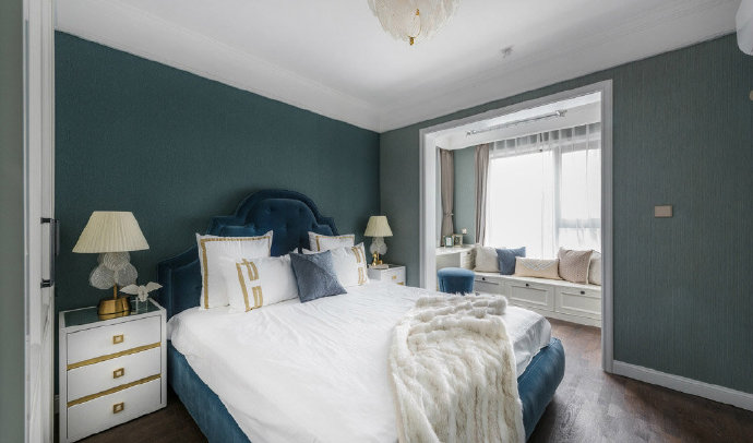 95平米美式简约风格装修设计,95平现代美式装修