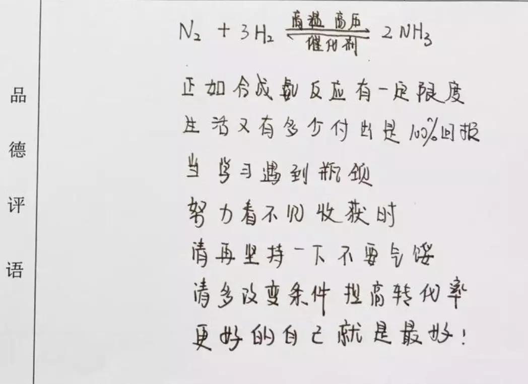 化学老师期末评语大全,化学方程式期末评语