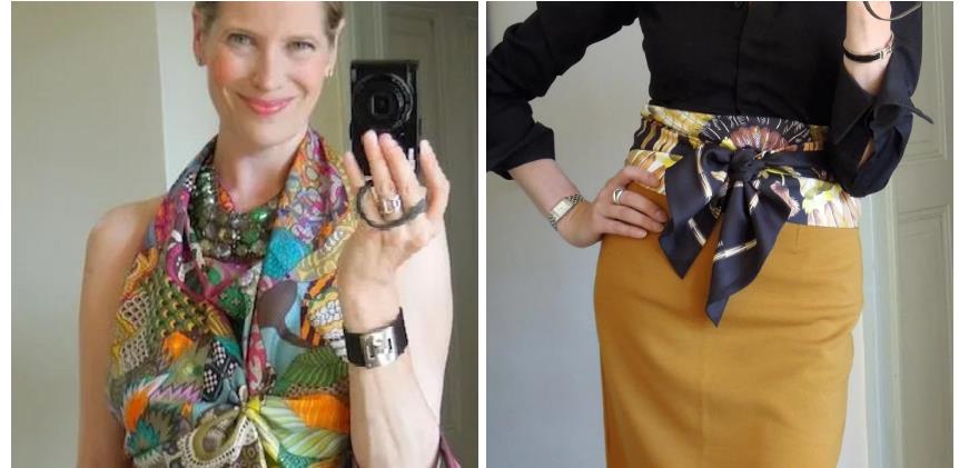 简单到一学就会的丝巾搭配,时尚博主丝巾搭配