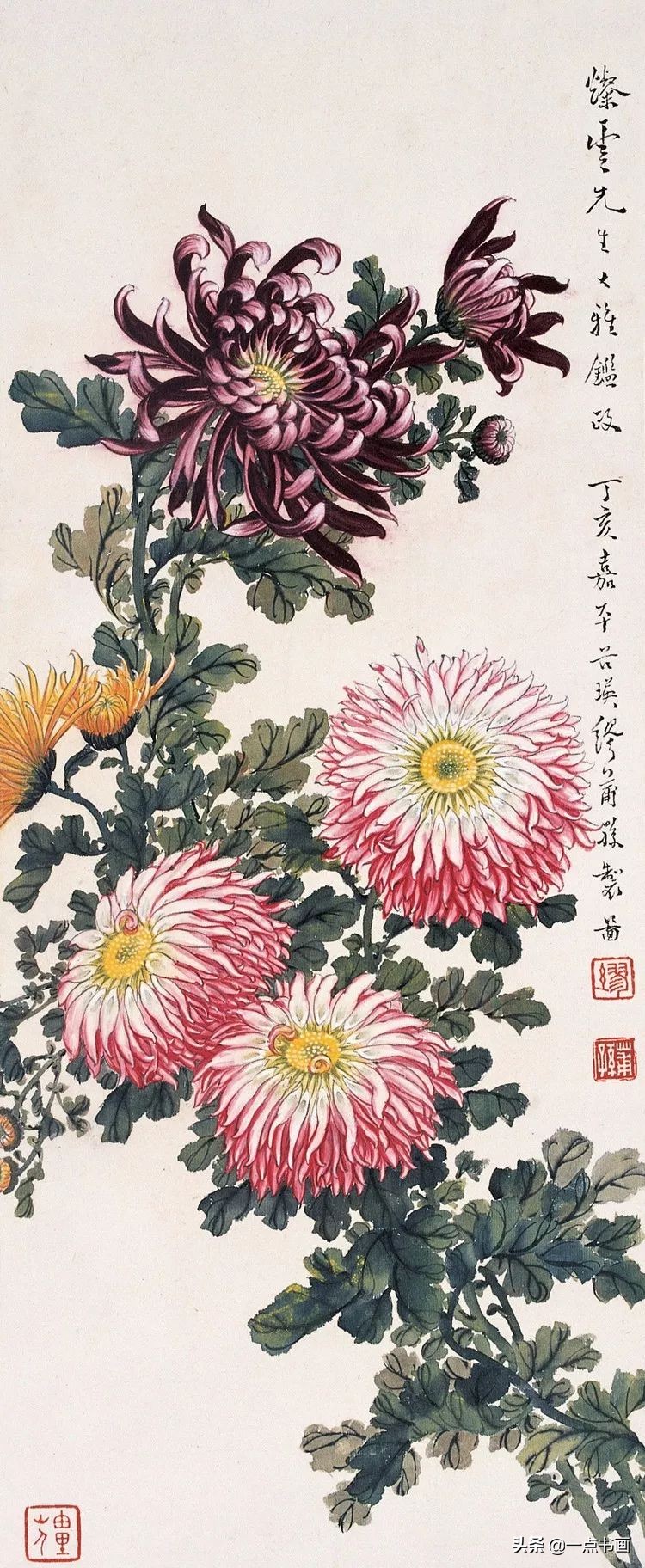 缪谷瑛菊花国画作品专辑,缪谷瑛菊花画法