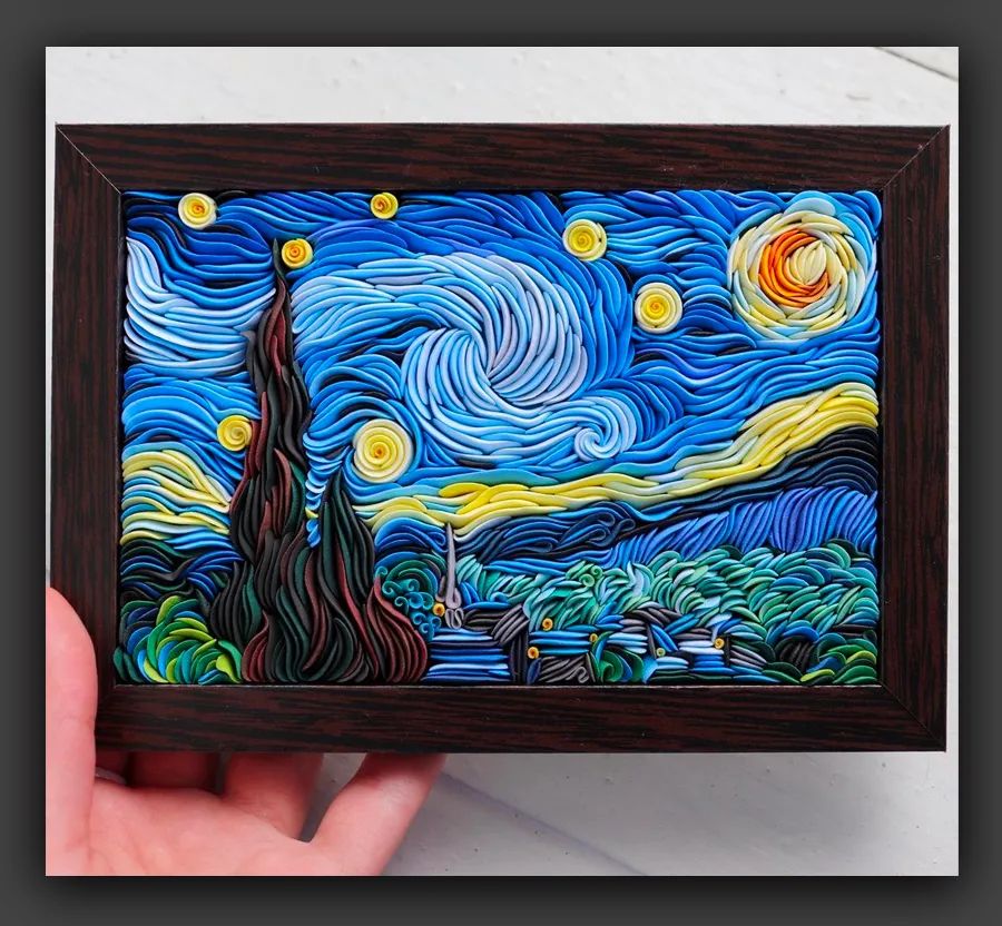 轻粘土手工风景画作品,超轻粘土制作简单的风景画