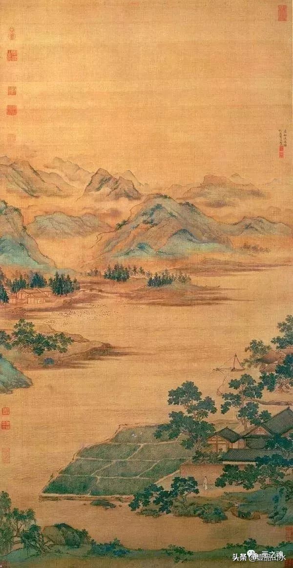 历代名家青绿山水画作品,历代青山绿水经典国画精品欣赏