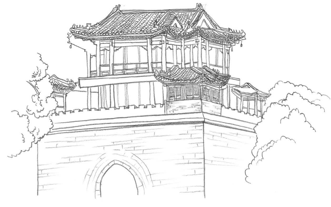 速写建筑入门基础画图片,速写画房子初学者入门教程