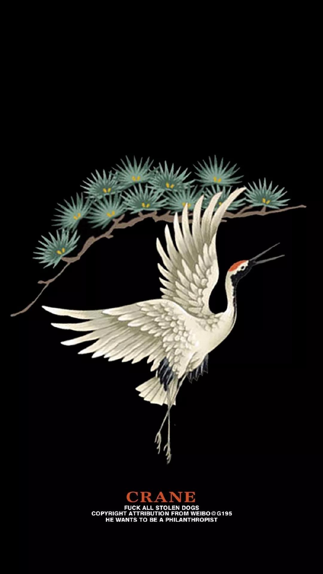 超高清古风仙鹤壁纸,仙鹤图案的中国风壁纸