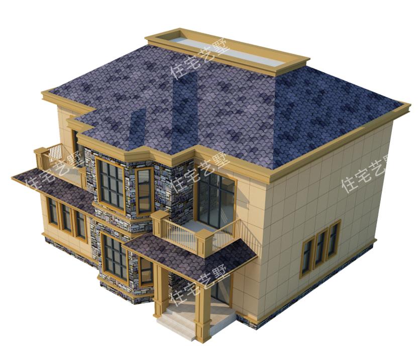 农村125平米二层别墅设计图,2024年农村二层别墅简约设计图