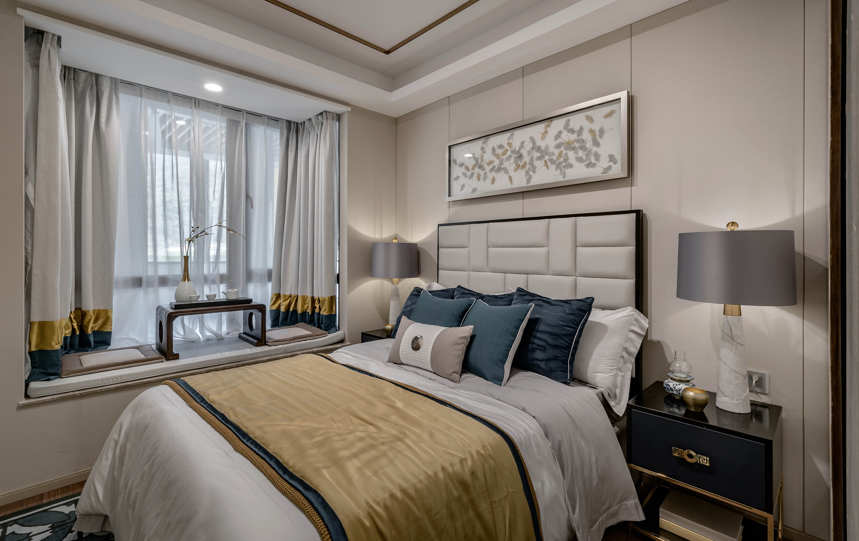 中式装修风格样板房图,桃花源120平中式风格样板房