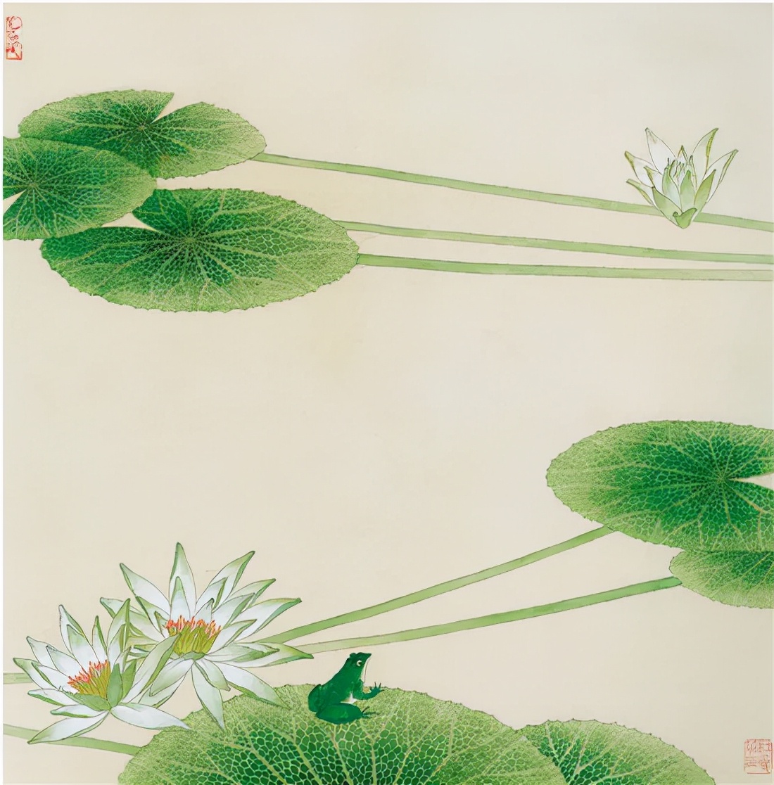 杜曼华美人蕉工笔画,淡雅空灵杜曼华工笔花鸟作品40幅