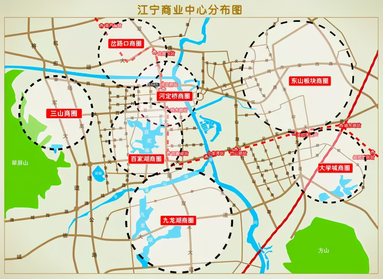 江宁各商圈对比，上秦淮急需救场