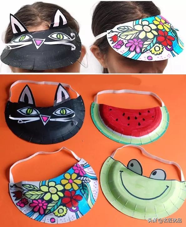 长方形创意纸盘美工作品,纸盘子手工秋天