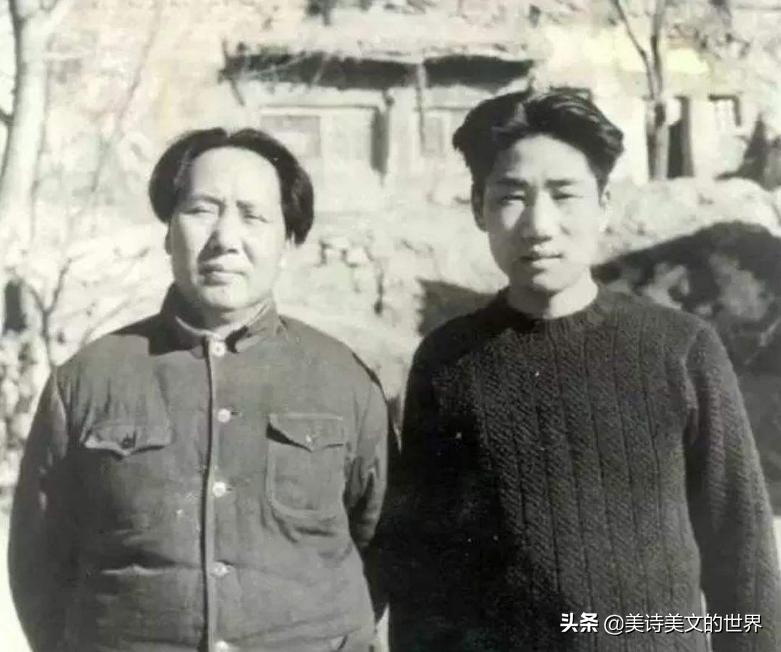 听彭德怀讲完毛岸英牺牲的经过，毛*东泽**久立窗前，吟诵《枯树赋》