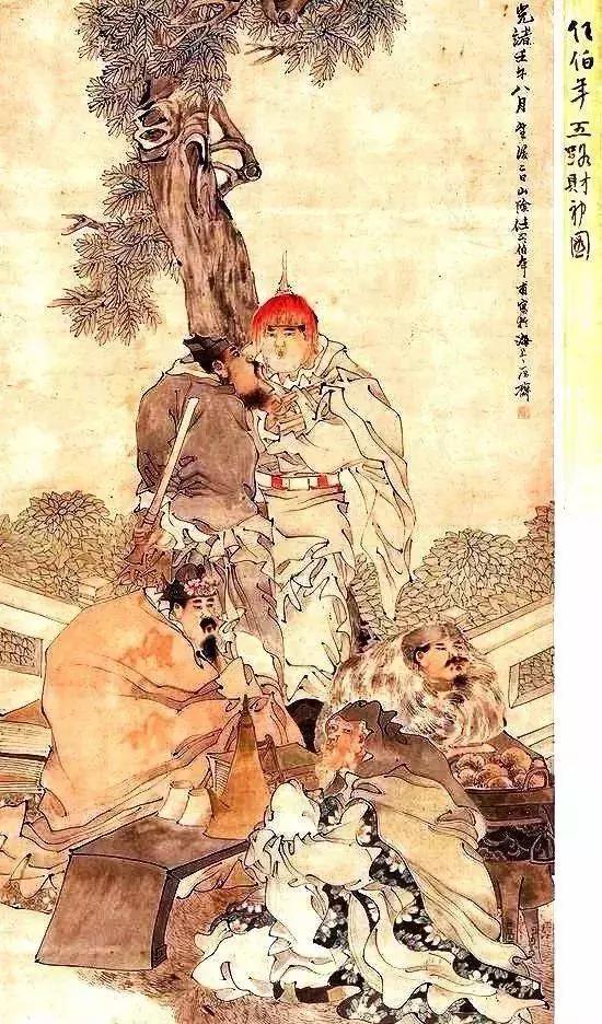 国画中的五路财神图见者五路来财,国画财神图片欣赏