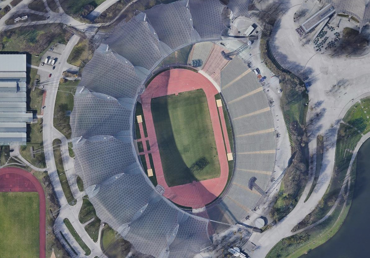 卫星航拍欧洲足球场,卫星地图看欧洲杯