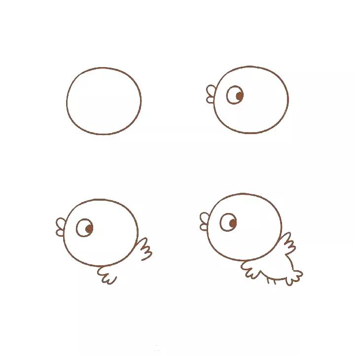 猴子大象小鸟老虎熊猫的简笔画,在天空中飞翔的小鸟简笔画儿童