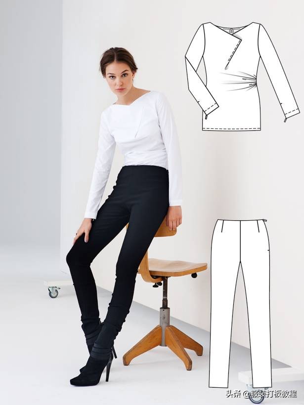 时装设计图手绘教程,服装制版图案大全