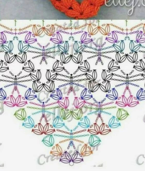 三角围巾披肩全部教程,树叶围巾的拼接三角披肩