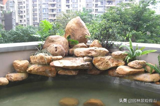 室内假山庭院假山,假山景观鱼池没假山底座怎么设计