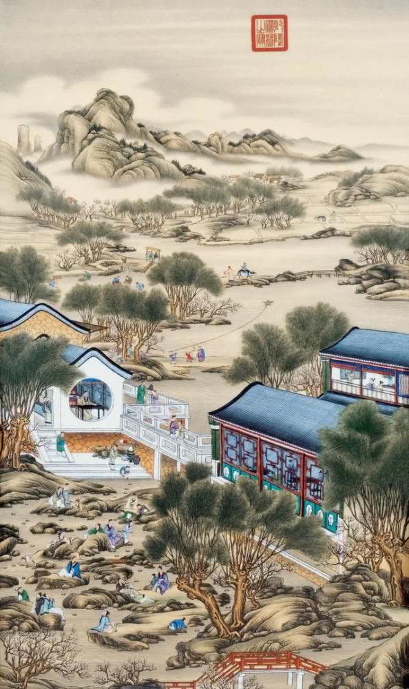 郎世宁雍正十二月行乐图价格,郎世宁雍正十二月行乐图长卷欣赏