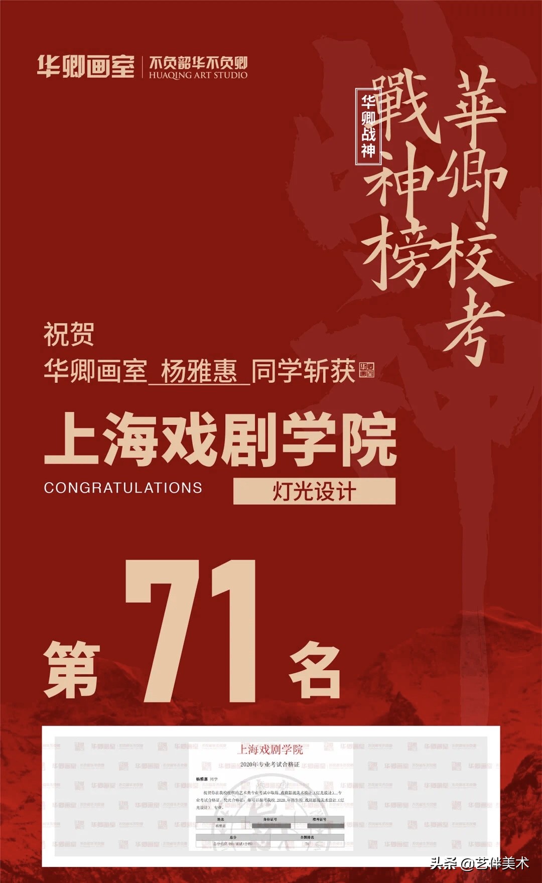 华卿画室—上戏四冠王专访“我想告诉您，我一定不会让您失望的”