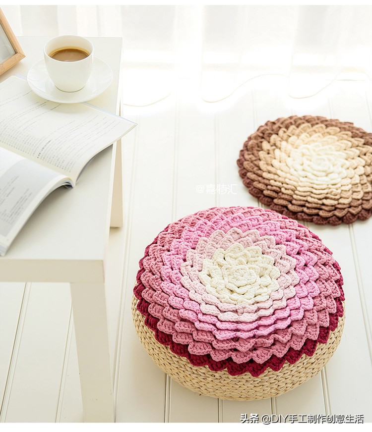 美轮美奂的钩编坐垫,怎样钩编各种坐垫