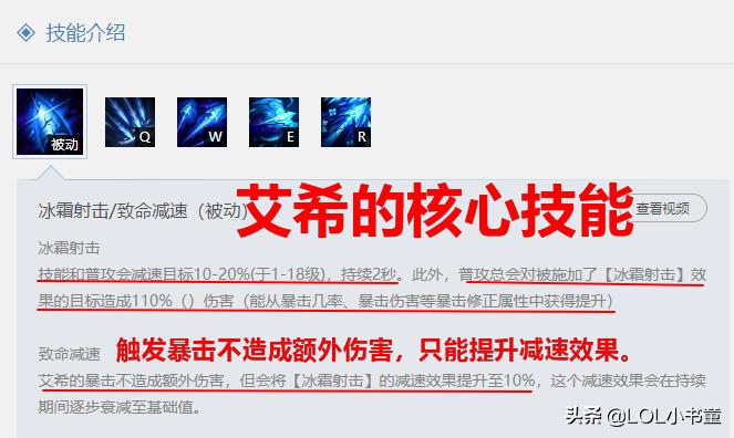 lol艾希技能介绍,lol艾希怎么玩和连招