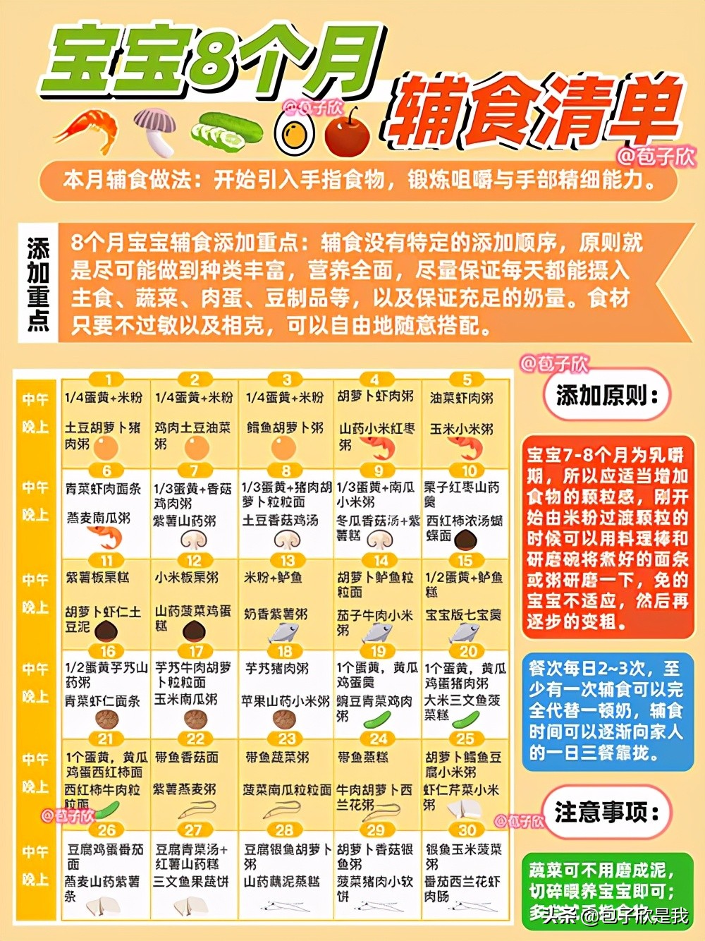 辅食6-12个月教程视频,辅食食谱每日安排表