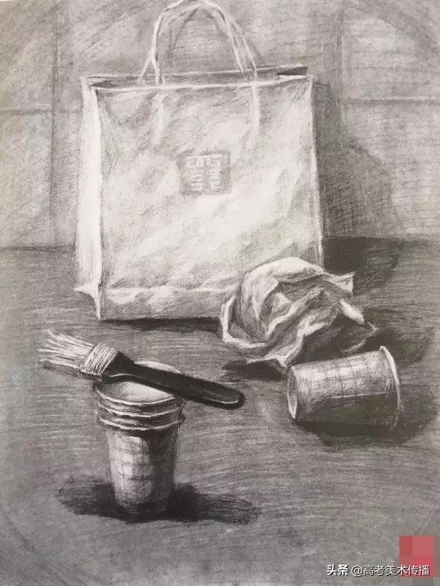 西安美院静物素描高分卷,西安美院素描半身像高分卷