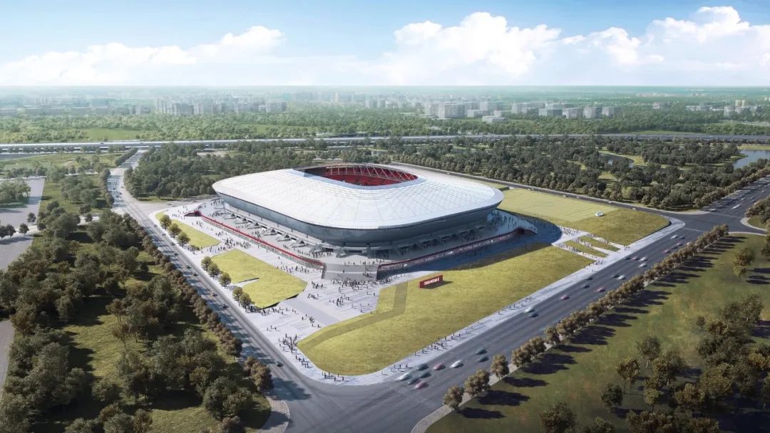 西安国际足球中心展示中心,西安国际足球中心夜景