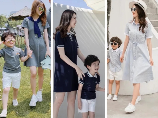 亲子装一家三口高级感亲子照,亲子穿搭技巧视频教程