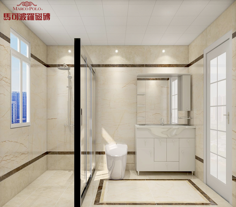 素色砖铺贴效果图设计,设计师新中式风格瓷砖铺贴效果图