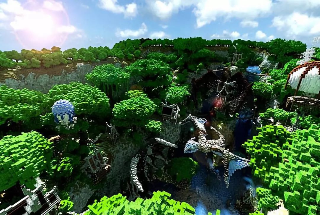 《我的世界》创世神造物现场用方块造弯曲地形技术力惊人