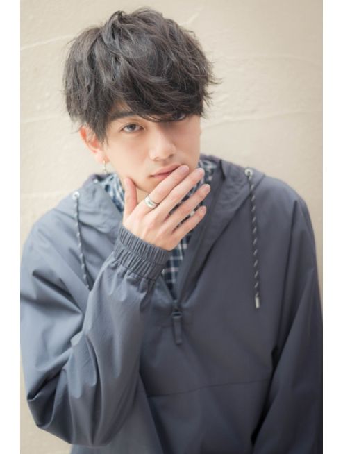 男生卷发造型中短卷,男生卷发造型中长发圆脸