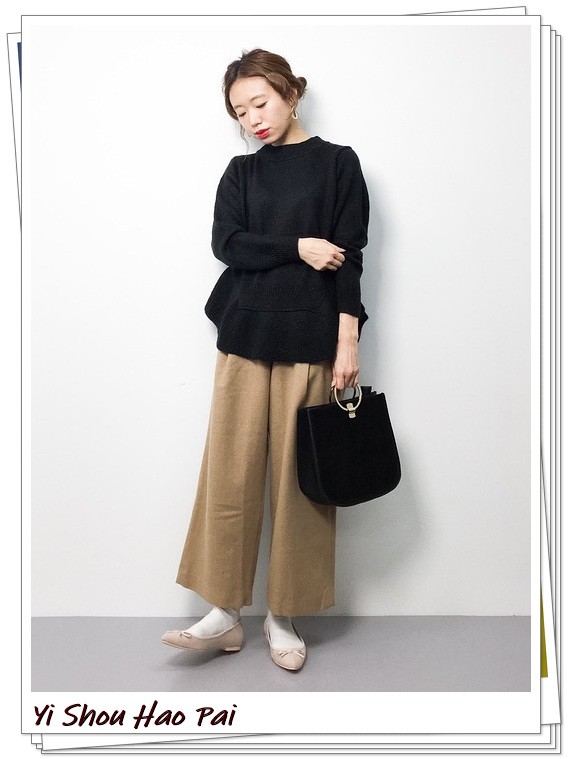 到脚踝的阔腿裤子搭配什么鞋子,米白九分阔腿裤如何搭配上衣