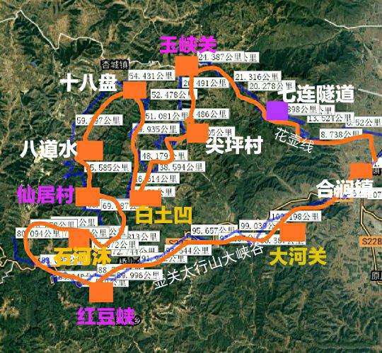 南太行山自驾环线线路图,自驾穿越太行山区的路线